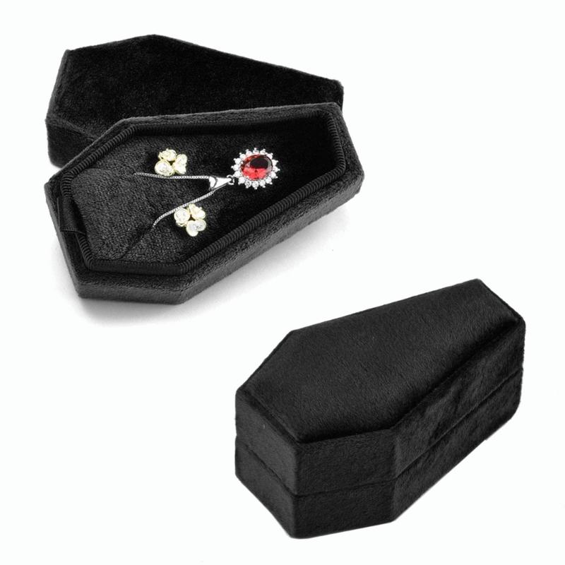 High-end Coffin Shape Style Jewelry Box Travel Portable Velvets Jewelry Storage Box Bracelets Earrings Jewelry Organizer