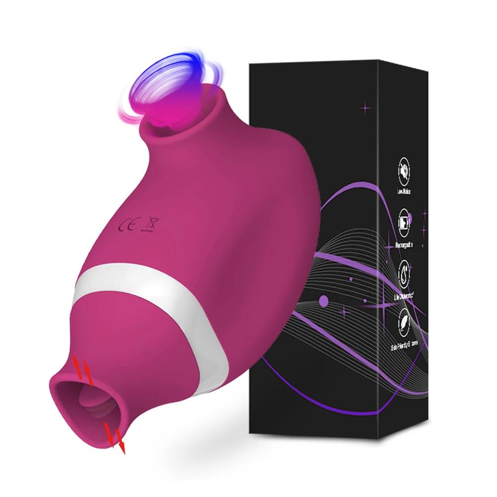Sucking Vibrator for Women Clit Sucker Licking Dual Clitoris Stimulation Oral Nipple Massager Female Adult Sex Toy for Women