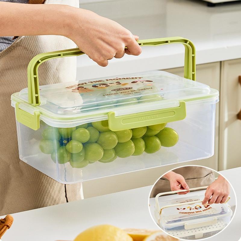 Heat Resistant Plastic Lunch Box Kitchen Fry Microwave Se Food Container Fruit Storage Shed Box Rectangular Divided Lid