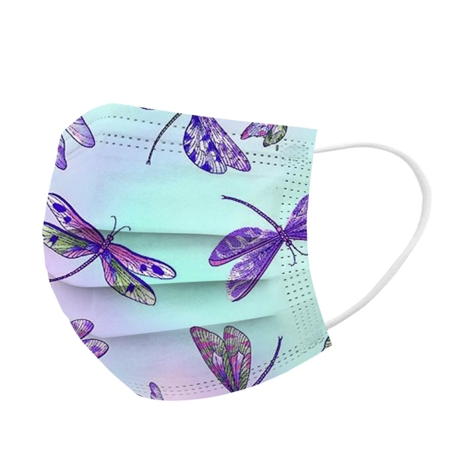 

50 шт. 3-слойная одноразовая маска для лица с принтом для взрослых One Size