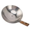 Wooden Handle Frying Pan Fast Heating 304 Stainless Steel Multi Functional Non Stick Stir Fry Pan 28CM