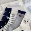 Female Spring and Autumn Cloth Logo Cute Cartoon Puppy Striped Curled College Wind Tube Pile Socks