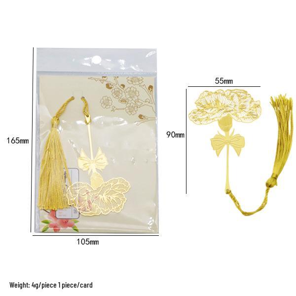 Retro Artistic Metal Plant Vein Bookmark - Four Seasons Ancient Chinese Style DIY Bookmark