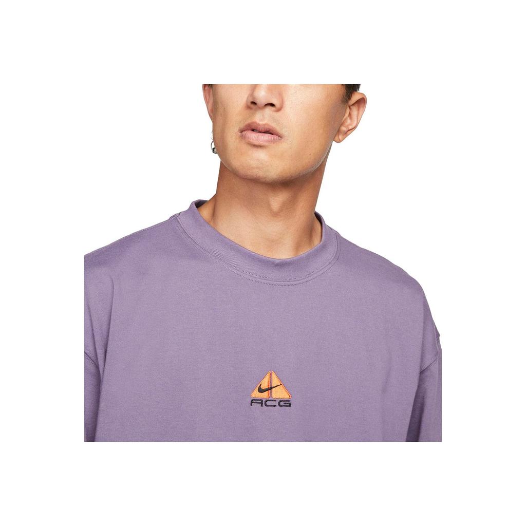 Nike Patterned Crew Neck Pullover Loose Short Sleeve T-Shirt Men Tops Purple DQ1815-553