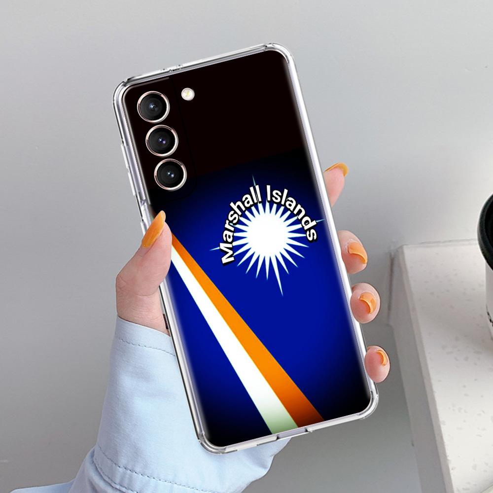 Phone Case For Samsung Galaxy S26 S25 S24 S23 S22 Ultra S20 S21 FE 5G Plus Soft Clear Cover Marshall Islands Flag