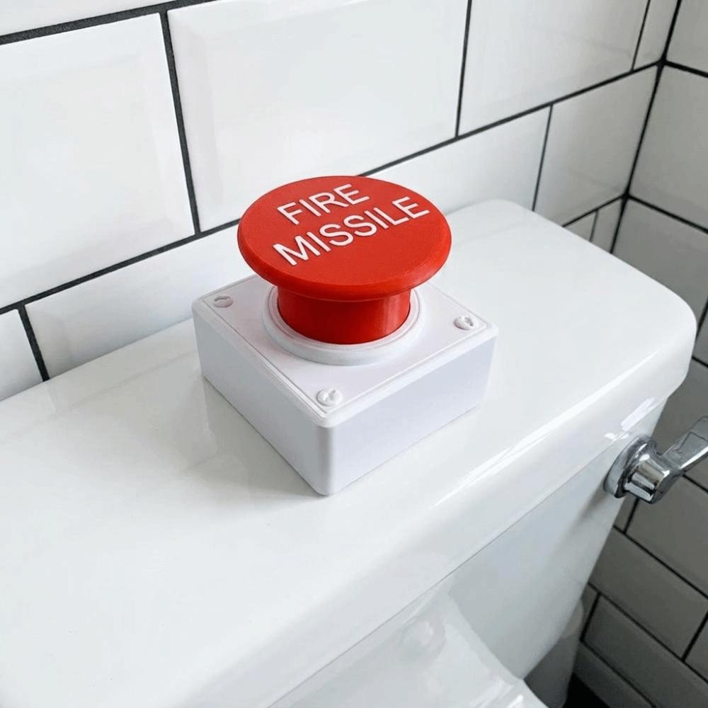 Distinctive Eye-Catching Toilet Tank Press Button Rocket Launch Shaped Button Bathroom Space