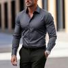 Lente Herfst Nieuwe Casual Heren Lange Mouw Zakelijke Overhemden Los Effen Kleur Modieus Comfortabel Veelzijdig Slim Fit Professionele Overhemden