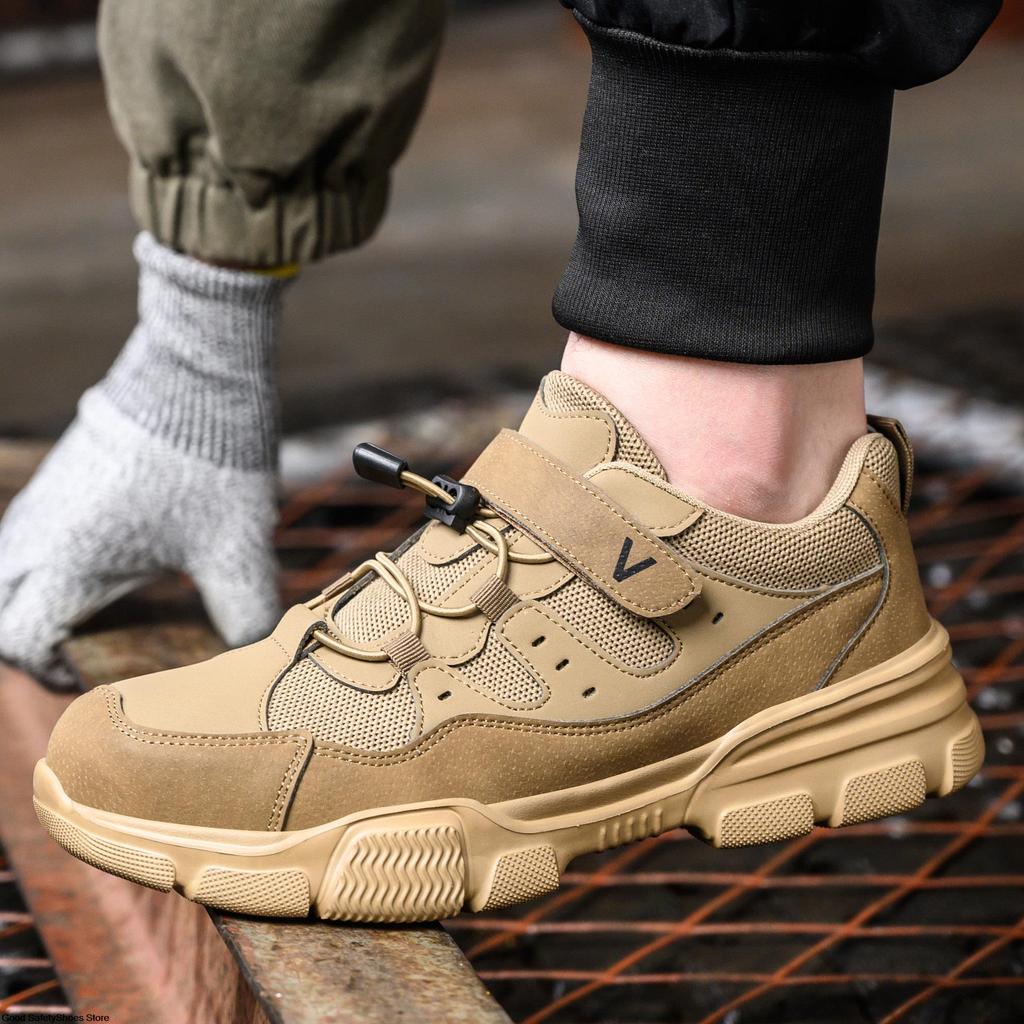 Men Work Shoes Boots Puncture-Proof Men Sport Safety Shoes Women Lightweight Breathable Work Sneakers Male Construction Shoes