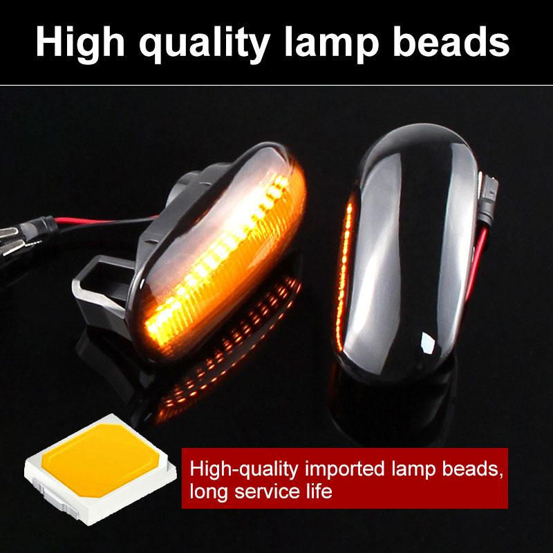 2PCS LED Turn Signal Lamps Side Marker Blinker Lights For Mitsubishi Triton/L200 2005-2015 Pajero Montero Sport Nativa 2008-2016 Dome Lights 6