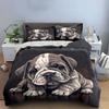 Adorable Bulldog Puppy Print Bedding Duvet Cover Set  (1*Duvet Cover 2*Pillowcases, without duvet insert)