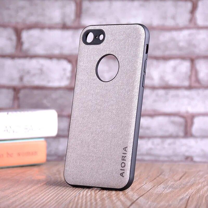 

Чохол для iPhone 6 6s 7 8 plus coque Luxury textile Leather skin soft TPU hard PC phone cover for iPhone 6 6s 7 8 plus case iPhone 8 plus світло-сірий колір