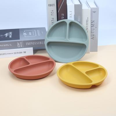 Yousheng Baby Cutlery Grid Partitions Food Grade Soft High Temperature Resistant Silicone Suction Cup Baby Cutlery Bowl Dining Accessories