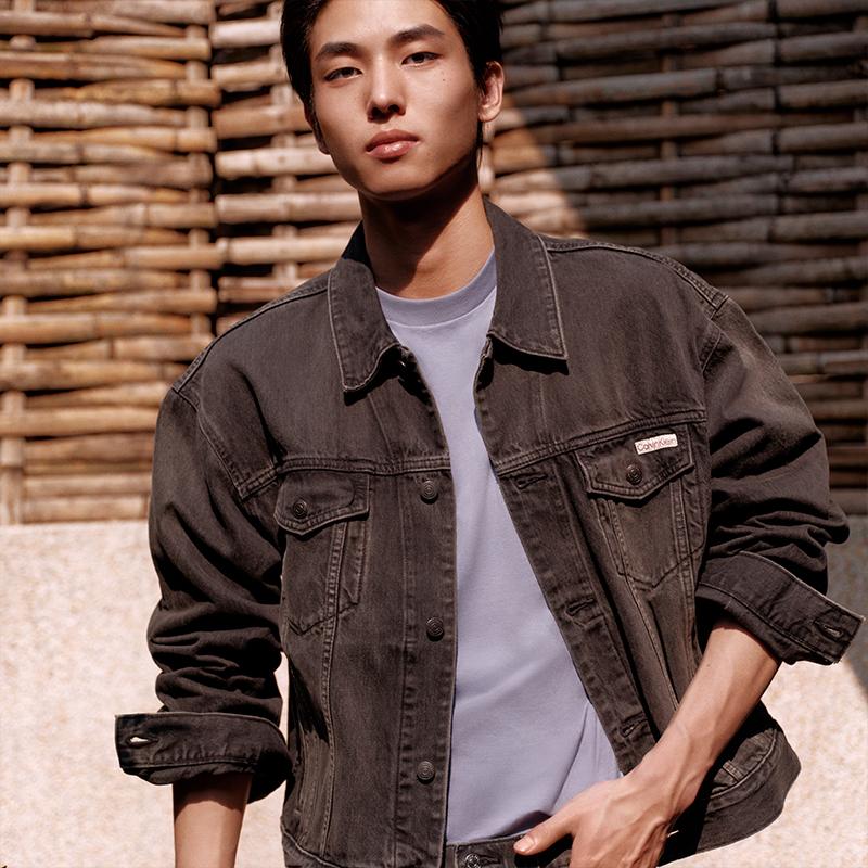 Calvin Klein Retro American Denim Jacket Men Jackets Denim-Gray 4RB796G