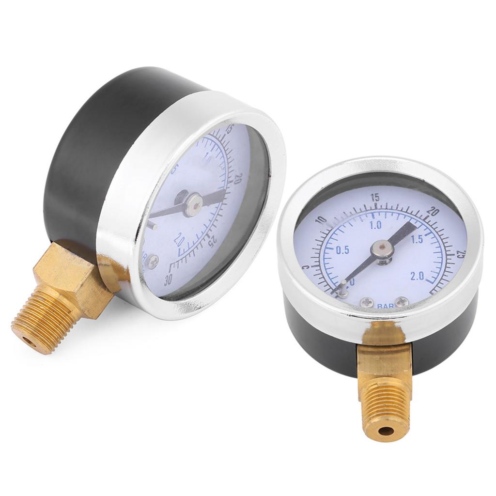 030psi 02bar Mini Dial Water Oil Compressor Meter Hydraulic Pressure Gauge