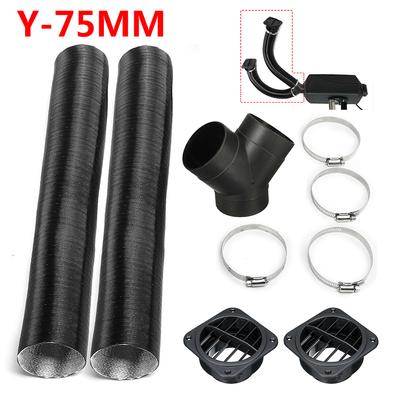 75mm Infällbart Värmarrör Y-form T-form Kanal Varm Luftsutlopp För Webasto För Eberspächer För Propex Dieselvärmarutlopp