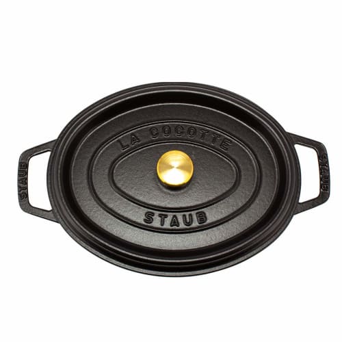 Staub Pico Cocotte Oval, 27cm, Black (1102725) - A stylish enamel pot with handles. Perfect for cooking with other items.