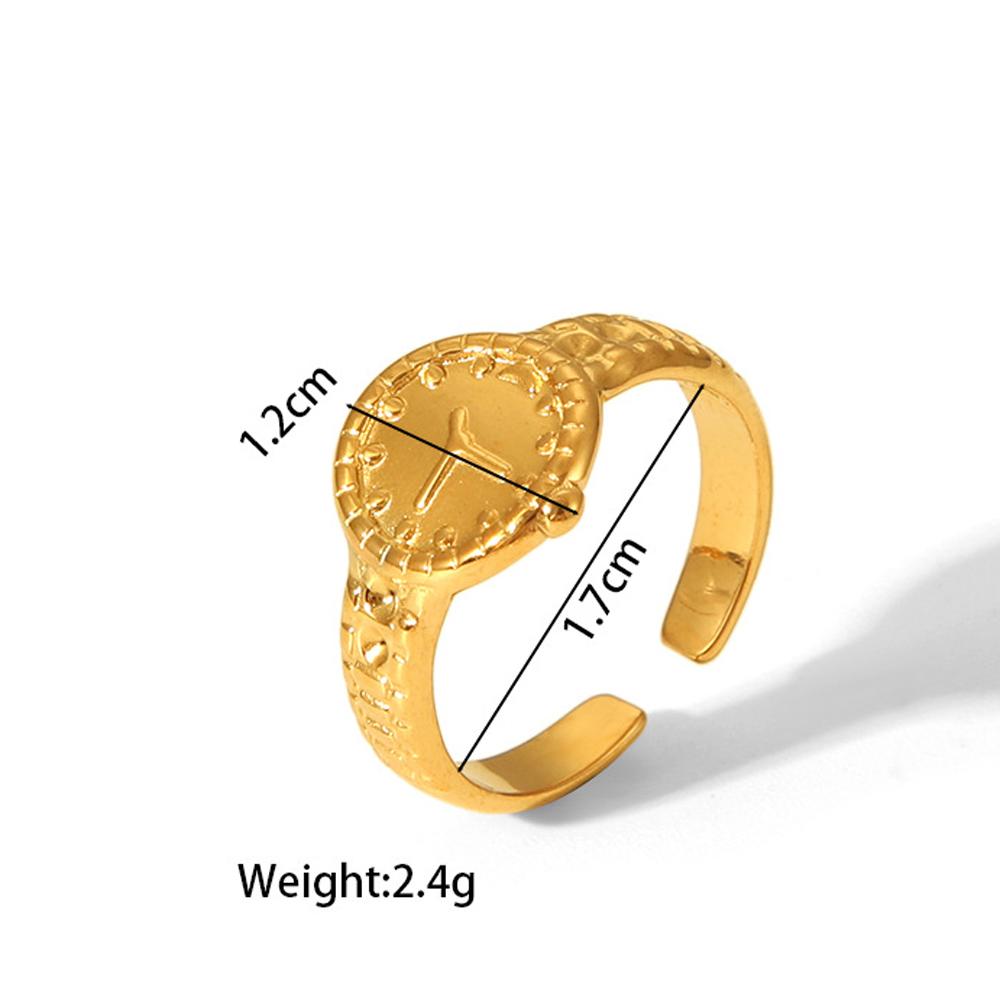 Yori New Stainless Steel Jewelry Minimalist Metal Golden 18 K PVD Plated Opening Ring for Women Waterproof Metal Jewelry