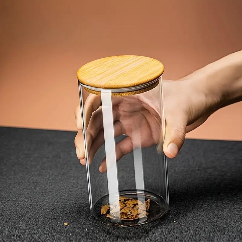 Food Grade Glass Storage Jars with Lids - Tea and Grain Container Set