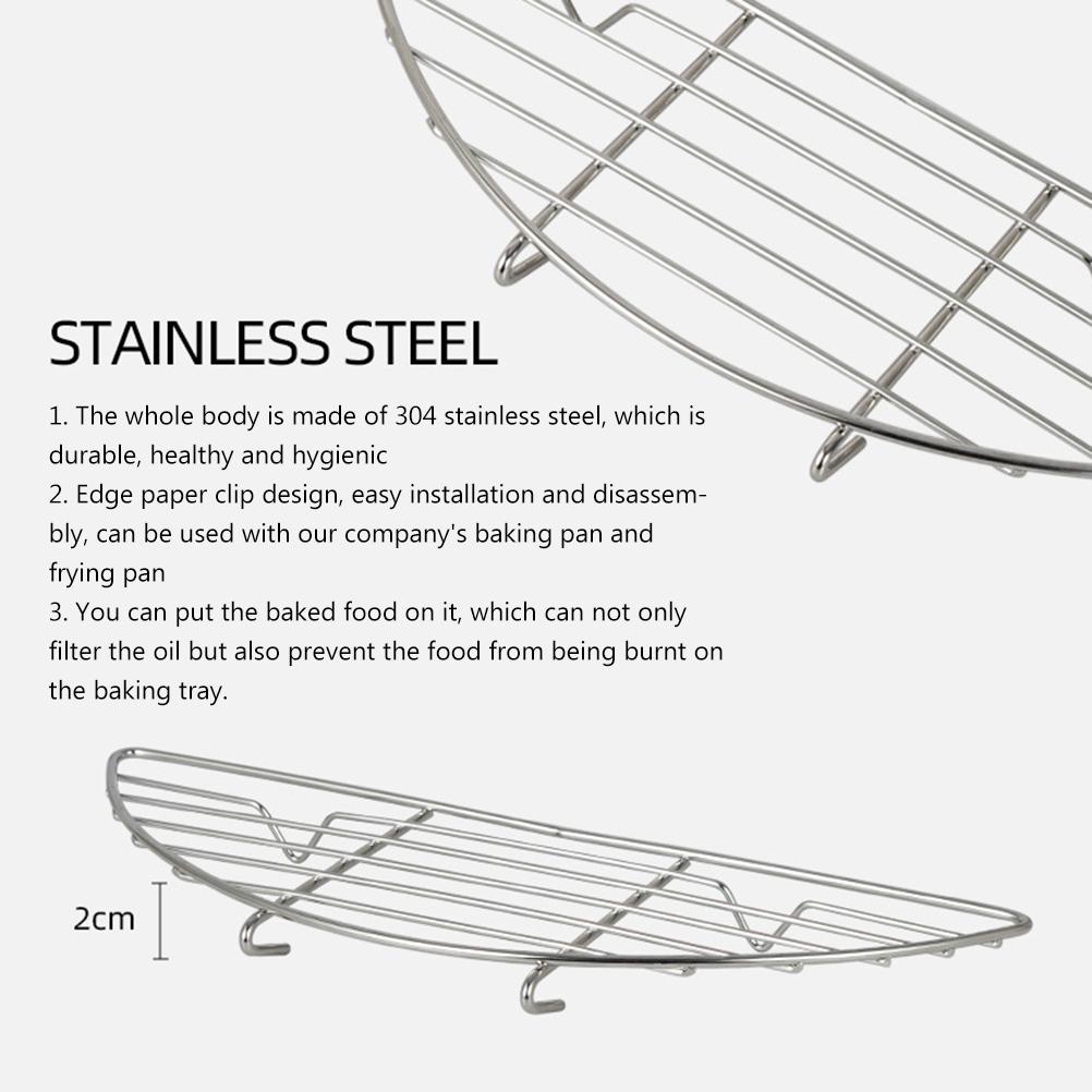 Small Half Round Cooling Rack 304 Stainless Steel Grill Rack Food Cooling Rack Food Strainers Anti Scorching Grill Racks