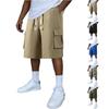 Men's Lightweight Relaxed Fit Drawstring Waist Cargo Shorts with Large Pockets and Elastic for Casual Sportswear