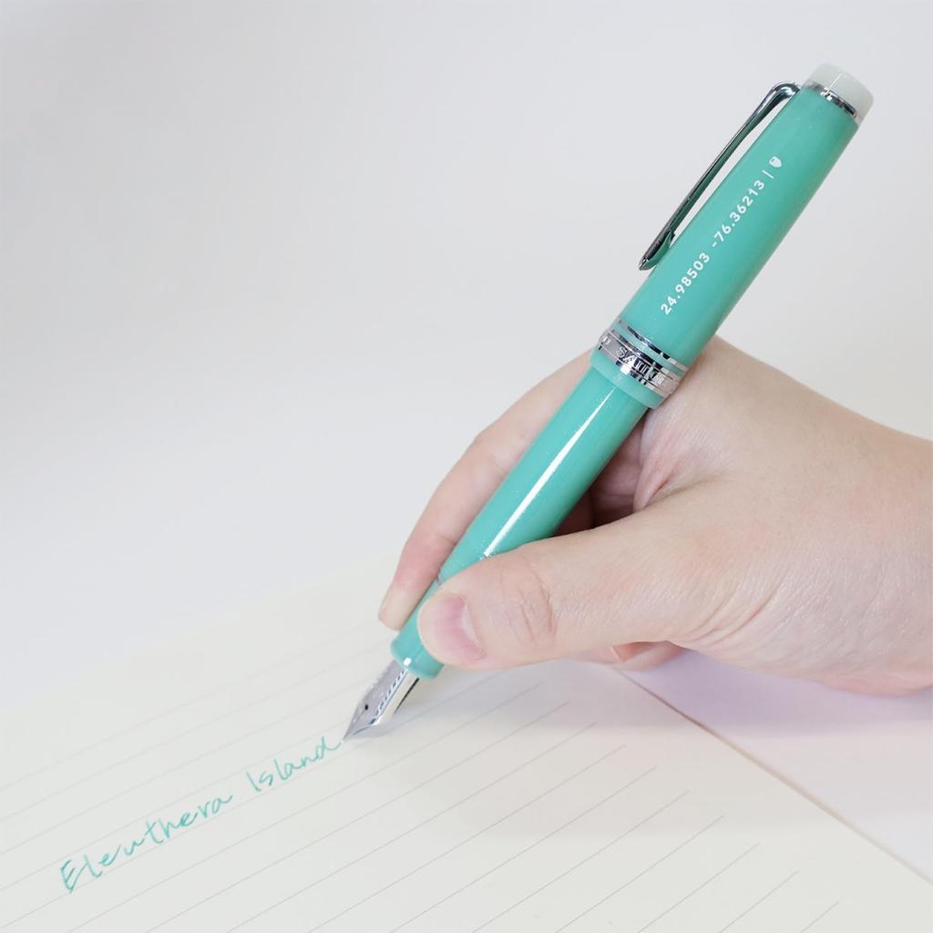 Sailor Eleuthera Island Ocean Fountain Pen, Medium Nib, 21K Gold Nib, Large, 10-2091-441