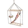 Bird Ladder Swing Toy Wooden Multicolor Bead Parrot Hanging Swing Toy Accessories for Pet Bird Cage
