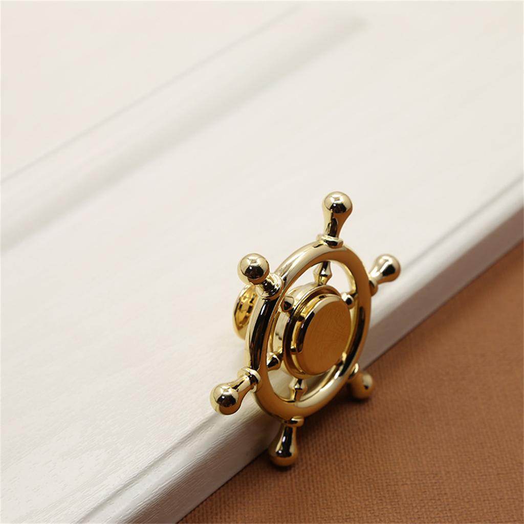 Steering Wheel Wardrobe Knob Zinc Alloy Cabinet Drawer Handle Cupboard Pulls Simple Furniture Decoration Easy To Install