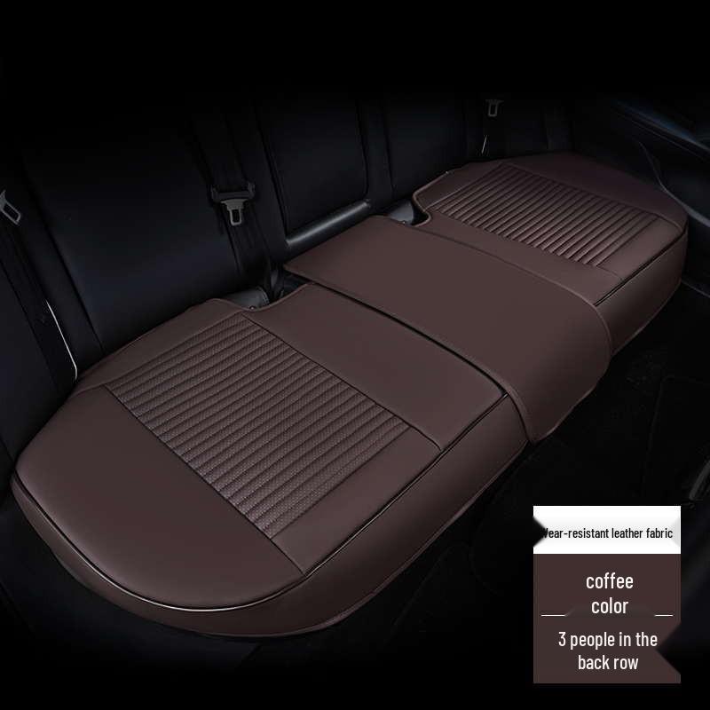 Universal Full Leather Car Seat Cushion Set - Four Seasons Breathable, Three-Piece, Cool and Durable