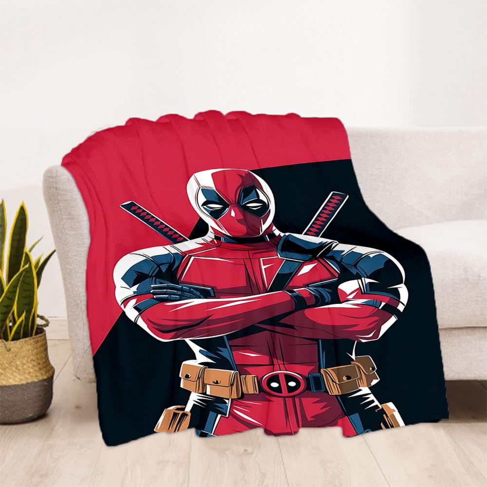 1pc Deadpool Comics Outdoor Blanket Lightweight Flannel, Soft & Warm, All-Season Use for Sofa, Outdoor, Camping, Living Room, Office016