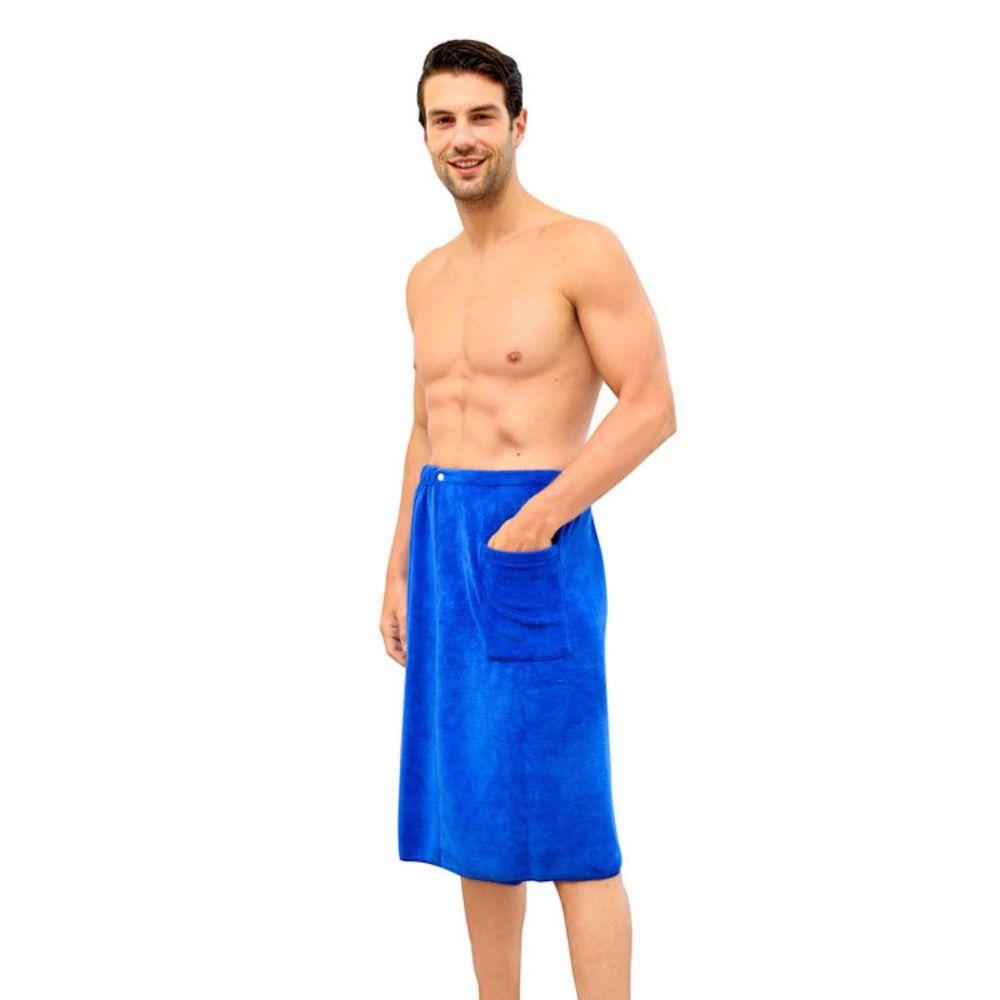 Long Shower Towel Solid Color Short Towel Pant Soft Men Wearable Bath Towel Home