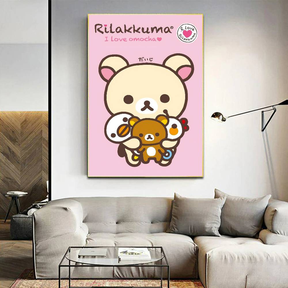 Japan Anime Cute Cartoon Rilakkuma Classic Vintage Posters Decoracion Painting Wall Art White Kraft Paper Kawaii Room Decor