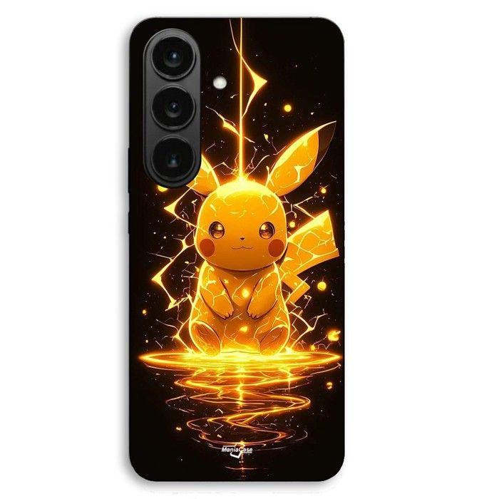 Coque de téléphone - MANIACASE - Samsung Galaxy S26 - Silicone TPU - Noir - Pikachu Eclair