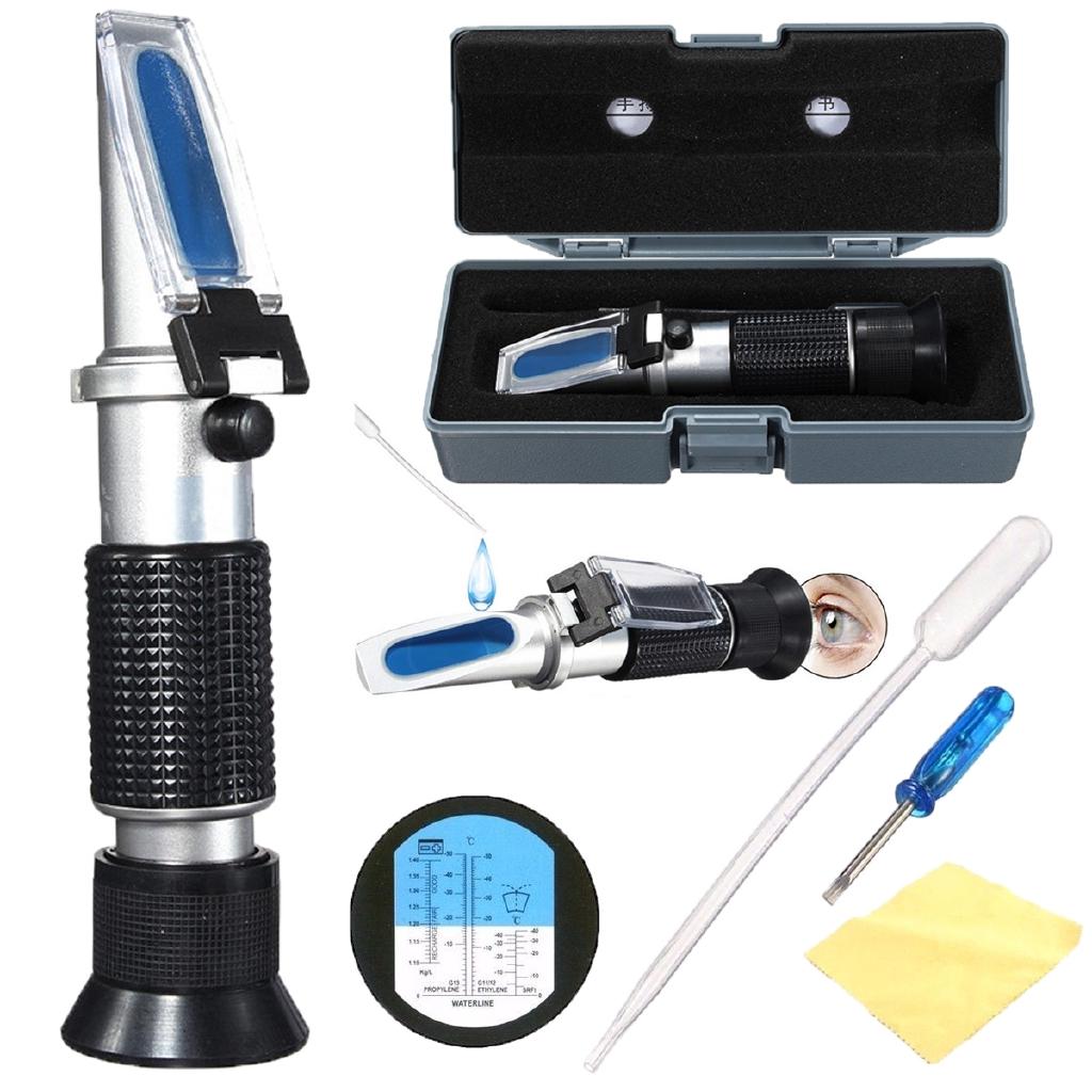 Glycol Refractometer Car 1.10-1.40sg Antifreeze Battery Acid Engine Coolant Tester Tool Handheld  Auto Optical Instrument