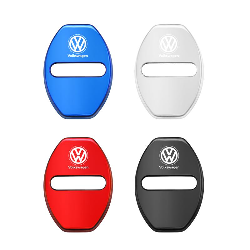 hijk1 Zinc Alloy Car Door Lock Buckle Cover Protective Covers For VW GTI Polo Golf Passat B8 CC ID.3 Arteon Tiguan Jetta T-ROC Touareg