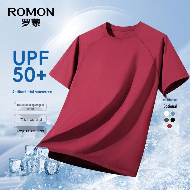 

Мужская футболка ROMON с коротким рукавом, UPF50+, охлаждающая, антибактериальная L