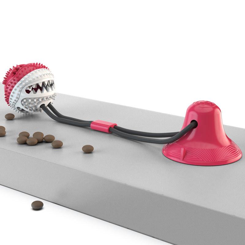 Pet Teething Toy: Bite-Resistant Ball with Suction Cup for Dogs