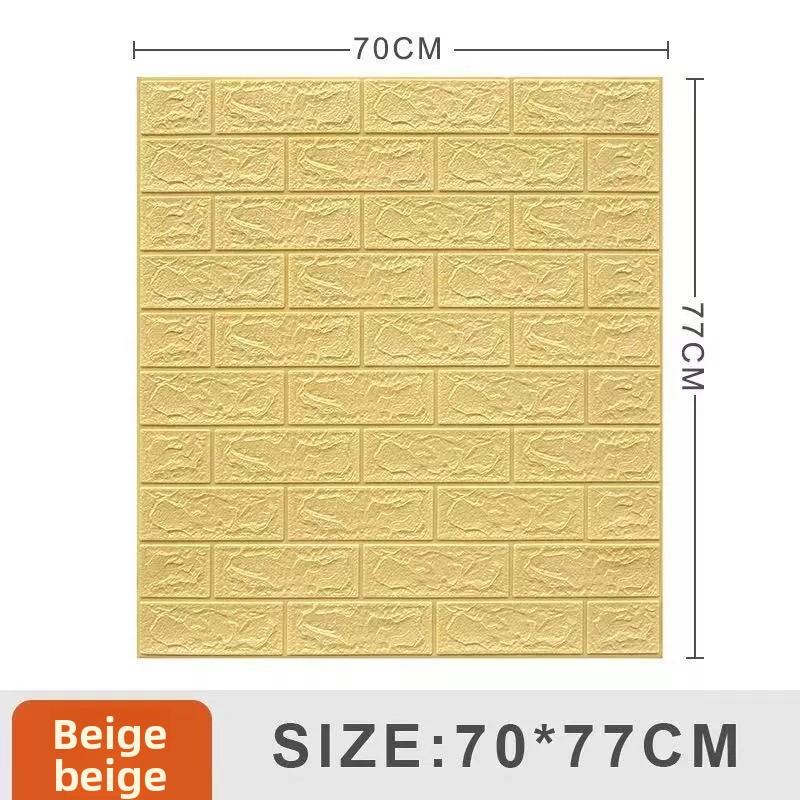 3D Tile Brick Wall Sticker Self-adhesive Waterproof Foam Wallpaper 10 Pcs 35x30cm