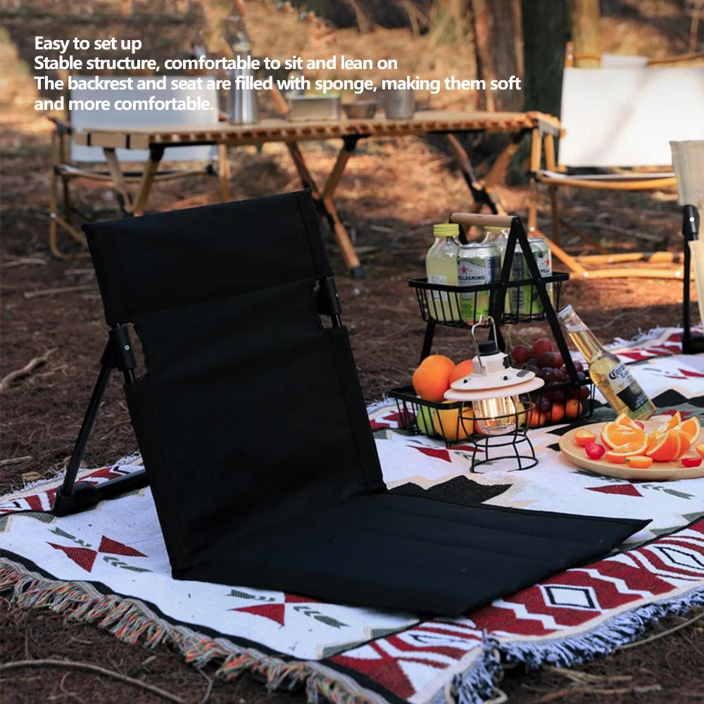 Ultra-Light Folding Camping Chair with Backrest Outdoor Portable Beach Lounge Chair for Camping, Beach, Picnic, Park, Lawn