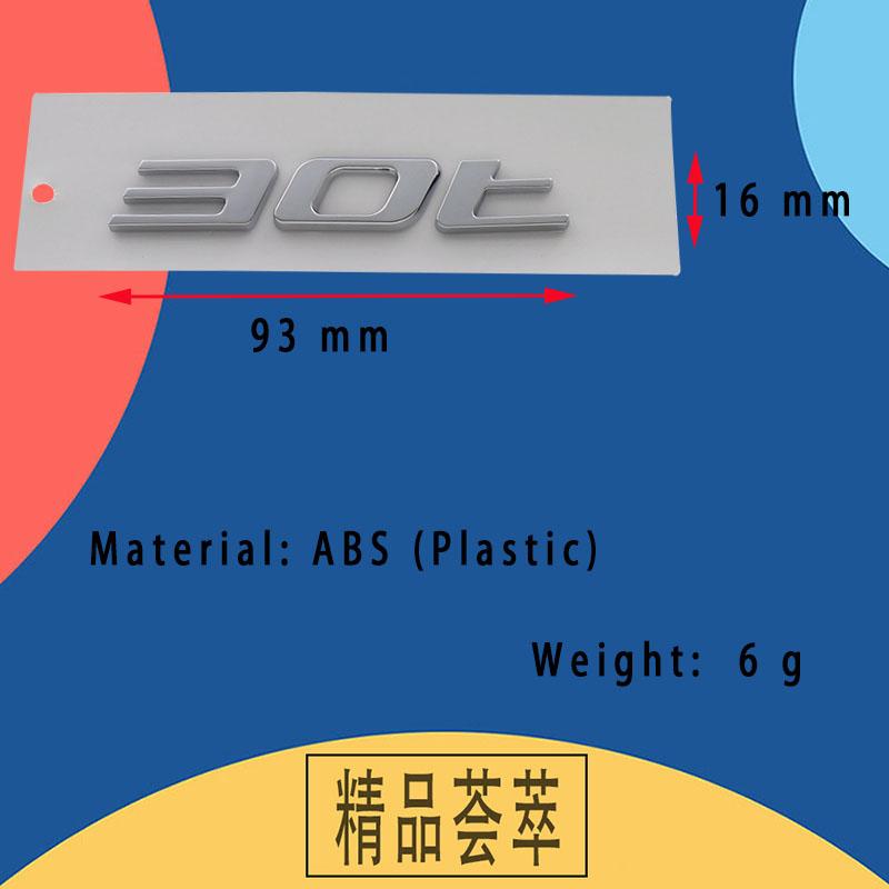 3D Premium ABS 30T 30 t für Auto Kotflügel Kofferraum Heckhaube Aufkleber Emblem Plakette