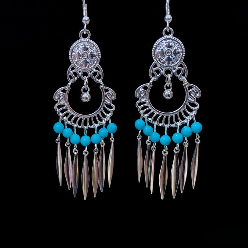 Ethnic style earrings Alloy silver-plated Miao ethnic minority Dong Yi earrings Earrings