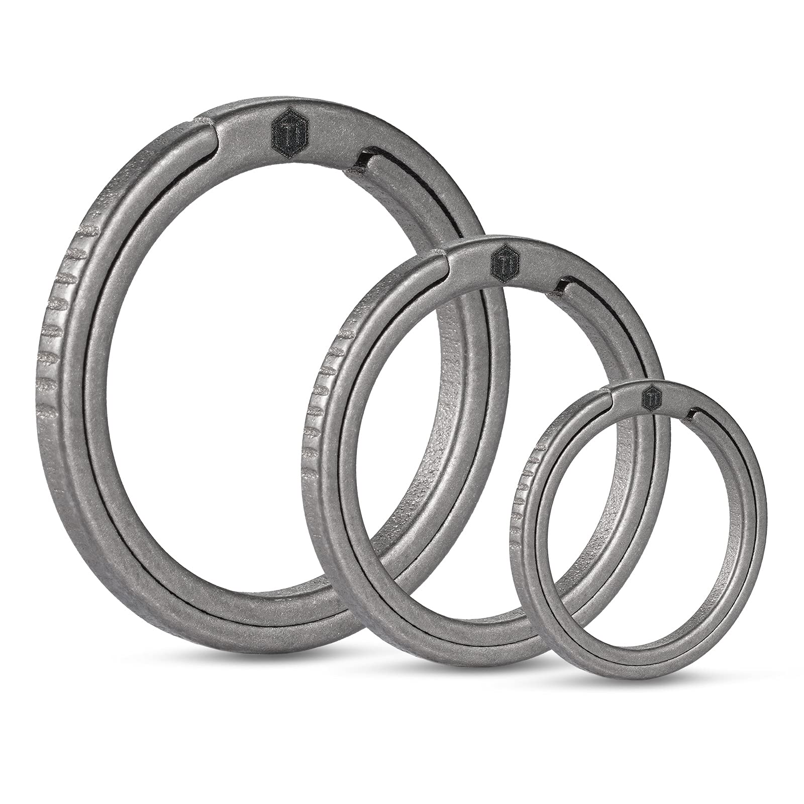 [KeyUnity] Key Ring Titanium 17.5mm/25mm/33mm 3 Pieces KA02 Carabiner Metal M