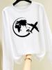 (Asian Size) flower cute 90s Print T Shirt Women Clothing Tee autumn winter spring Casual Fashion Top o-neck Graphic Long Sleeve T-shirts