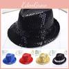 Chapéu Trilby Boné de Lantejoulas Fantasia de Festa Dançante Sequinada Performance Jazzística Mj Fedora