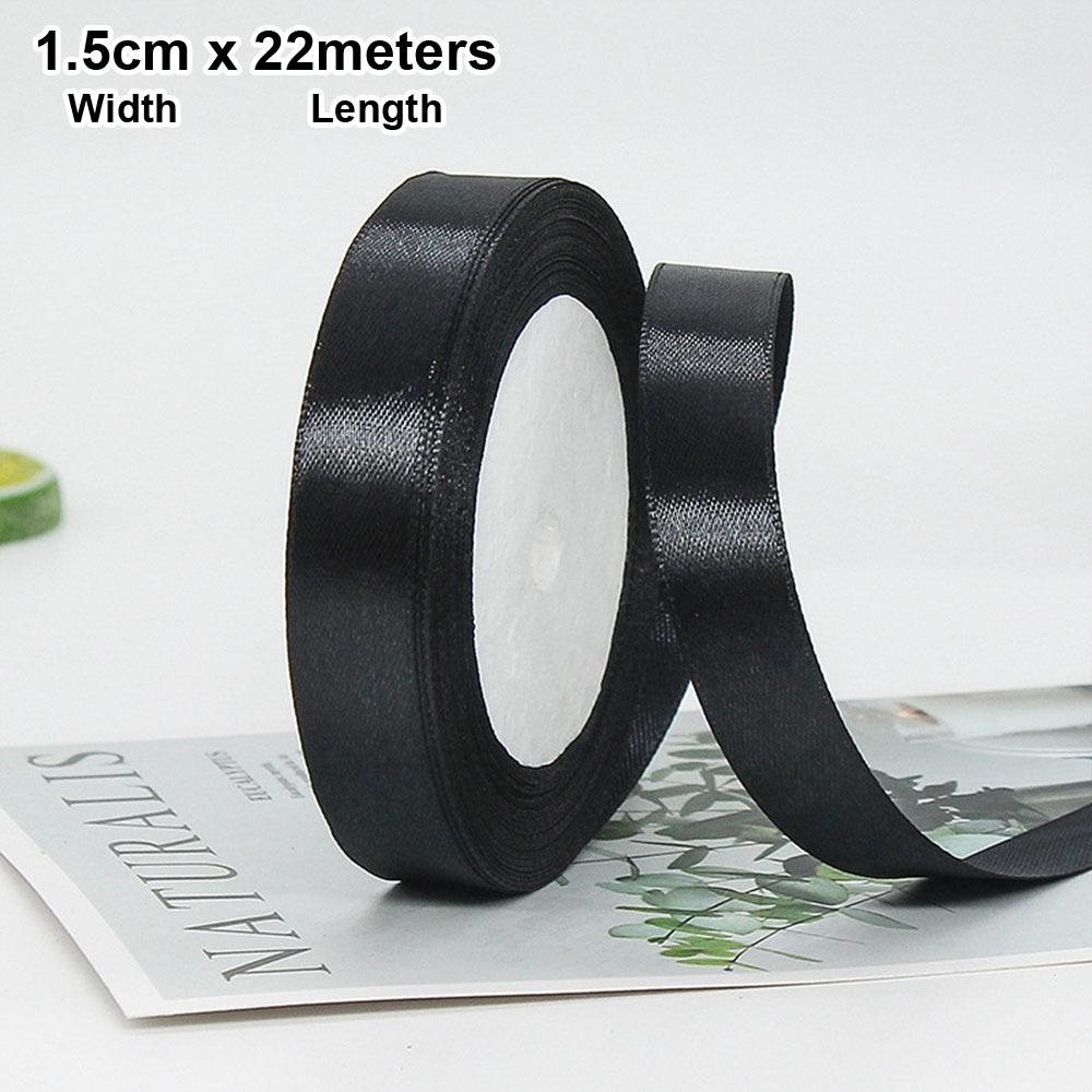 1 Stück 22m Schwarzes Satinband Queen Beerdigungszubehör Neues Schleifenband Geschenk Hochzeitsparty Deko