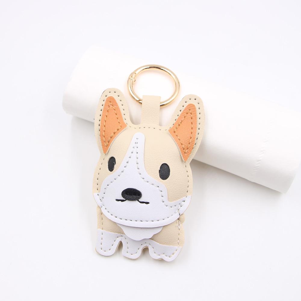 Vintage Puppy Small Keji Leather Pendant Key Chain+cute Cartoon Puppy Leather Gift Car Key Chain