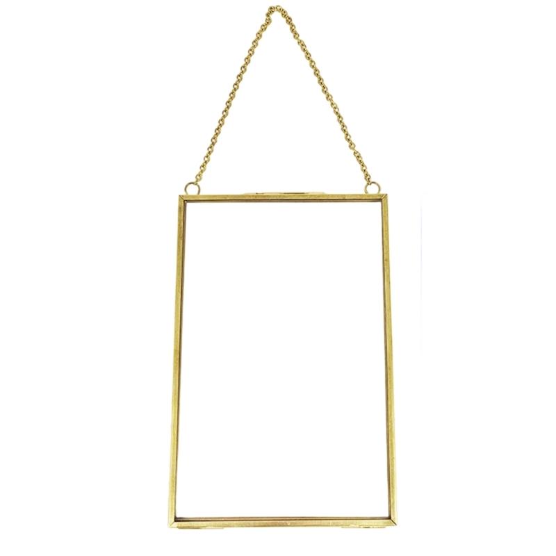 

Double Glass Pressed Flower Frames Floating Hanging Photo Frames Hanging Double Glass Frame with Chain Wall Decors
