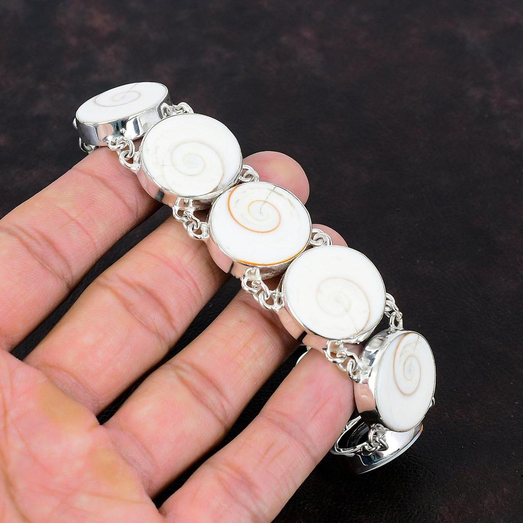Shiva Eye Shell Bracelet Gemstone Handmade Bracelet 925 Sterling Silver Bracelet Adjustable Chain Bracelet Silver Jewelry Gift For Wedding
