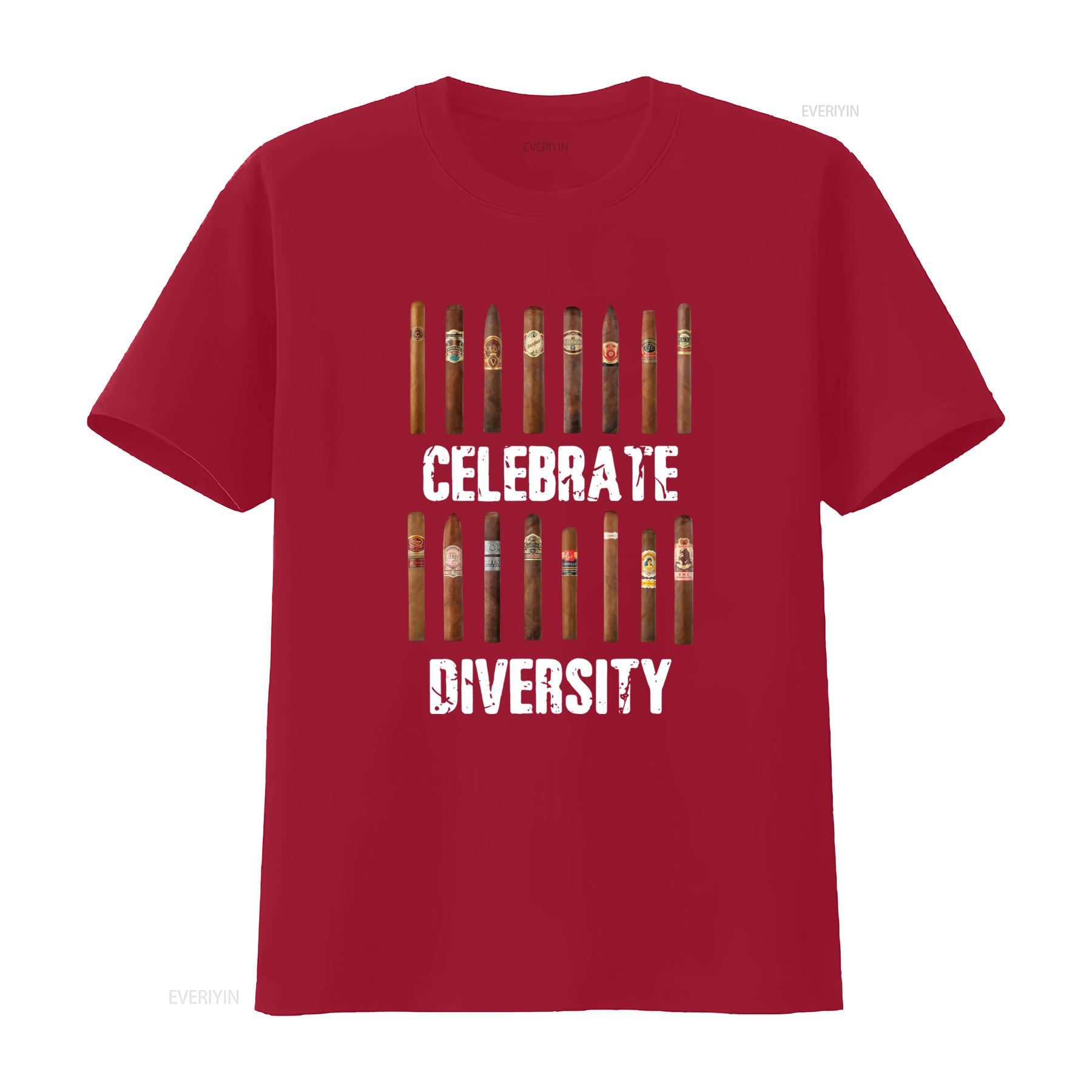 Celebrate Diversity Cigar Smoking T Shirt Funny Lover Design for Enthusiasts vintage Washed Breathable Casual designer clothes S