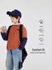 2026 Autumn Striped Color Block Boys' Faux Two-Piece Casual T-shirt