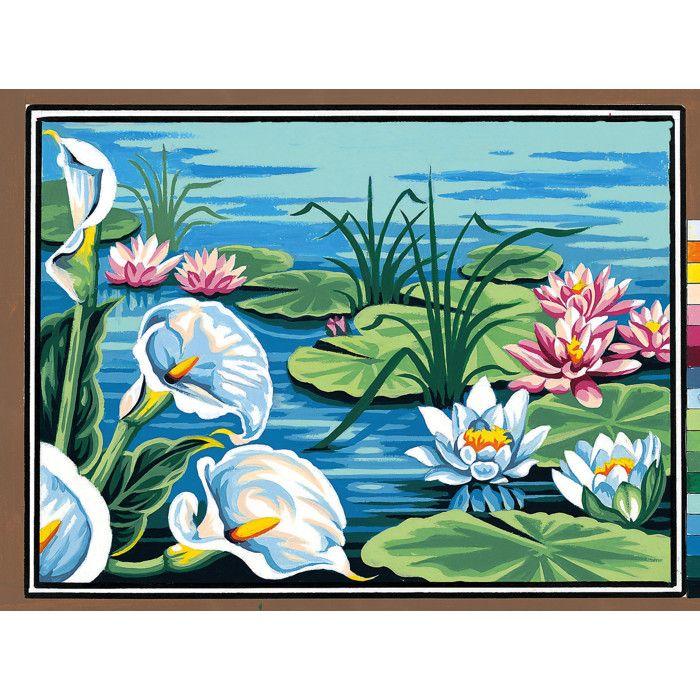 Canevas Pénélope Antique Arums et nymphéas 30x40cm